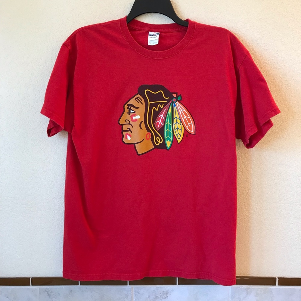 Chicago Blackhawks Red Logo T-Shirt Mens Size XL
